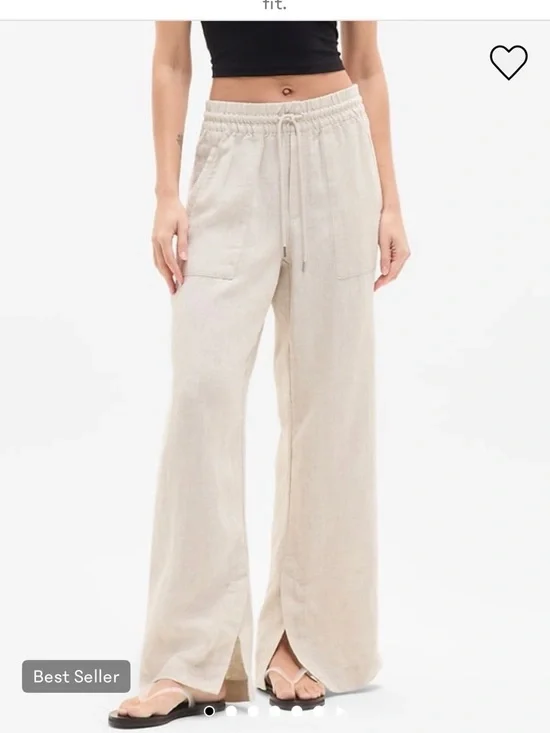 Athleta Retreat Linen Pants XS Olive Green - Picture 1 of 6